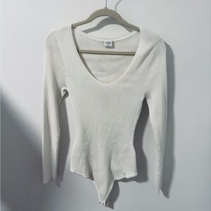 Abercrombie Knit White Bodysuit | Long Sleeve White Bodysuit